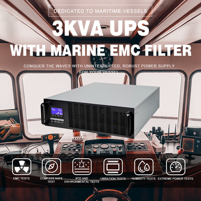 Professional rack mounted high-frequency 230V 3KVA single-phase 9px marine online UPS backup power supply