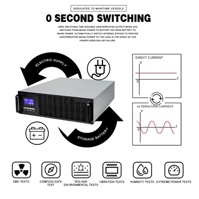 Professional rack mounted high-frequency 230V 3KVA single-phase 9px marine online UPS backup power supply